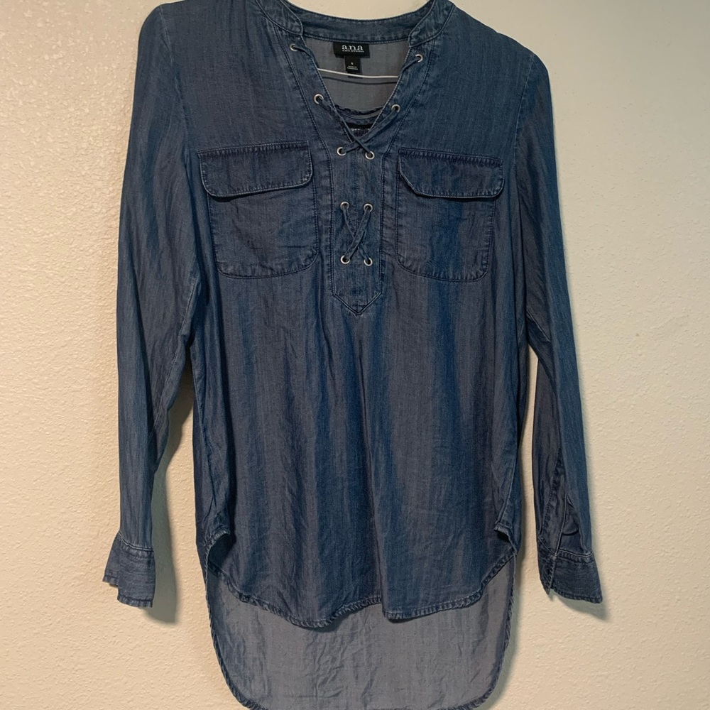 Long sleeve denim tunic